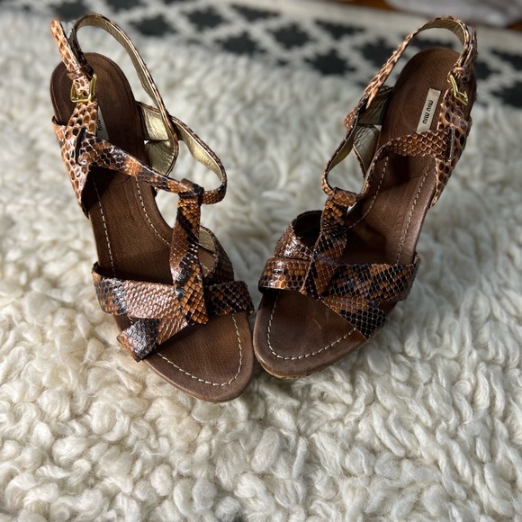 Miu Miu snake skin platform heels size EU41 - Picture 2 of 7